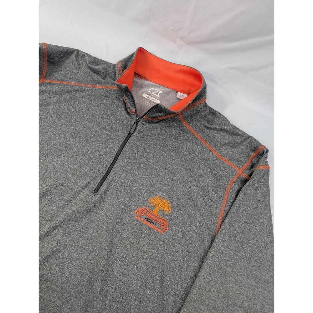 Cutter And‎ Buck Blue 1/4 Zip Pullover Men Large Drytec Oak Tree National Senior